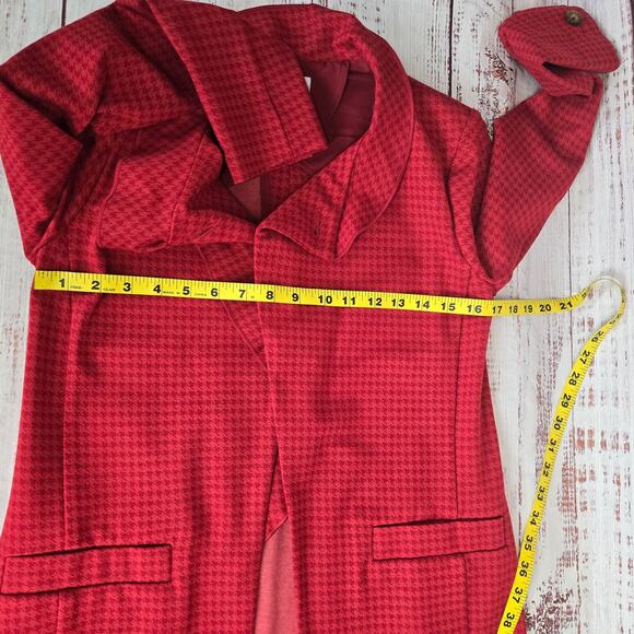 Cabi Celebration Red Houndstooth Jacket XS Casual Dressy Chic Vamp Classic Coat - Picture 13 of 16